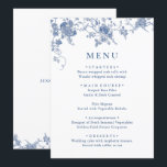 Elegant Victorian Blue Floral Wedding Dinner Menu<br><div class="desc">For further customisation,  please click the "customise further" link and use our design tool to modify this template.</div>