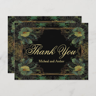 Elegant victorian botanical thank you card