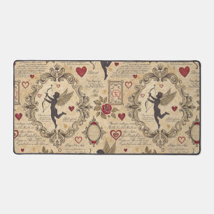 Elegant Victorian Cupid Valentine Love Desk Mat