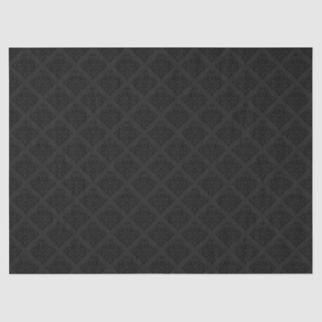 Elegant Victorian Damask Black Tissue Paper (Front)