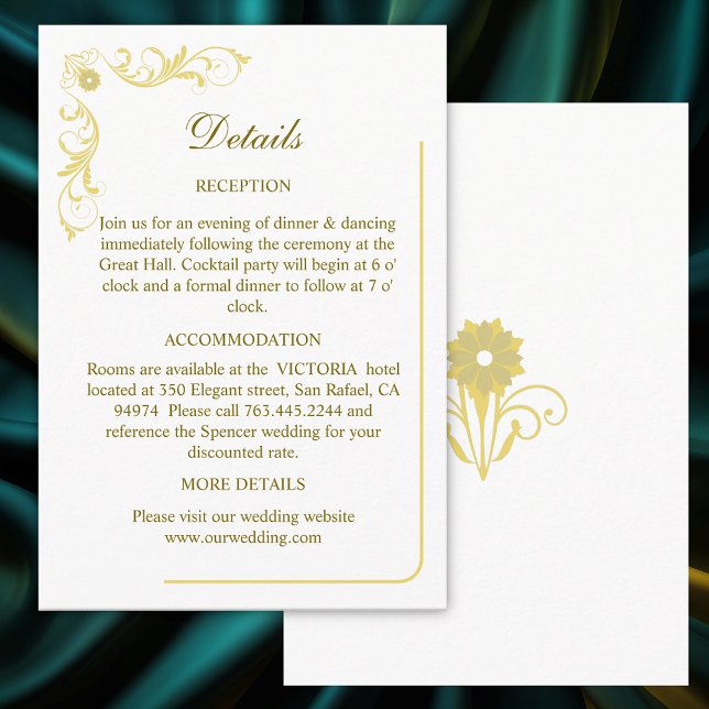 Elegant Victorian Details Wedding  Enclosure Card (Creator Uploaded)