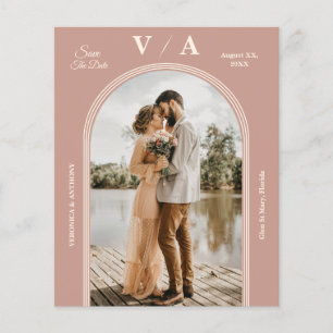 Elegant Victorian Dusty Pink Wedding Save The Dat  Flyer