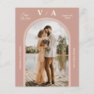 Elegant Victorian Dusty Pink Wedding Save The Dat  Flyer