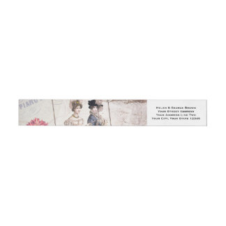 Elegant Victorian Fashion Ephemera Collage Wraparound Address Label