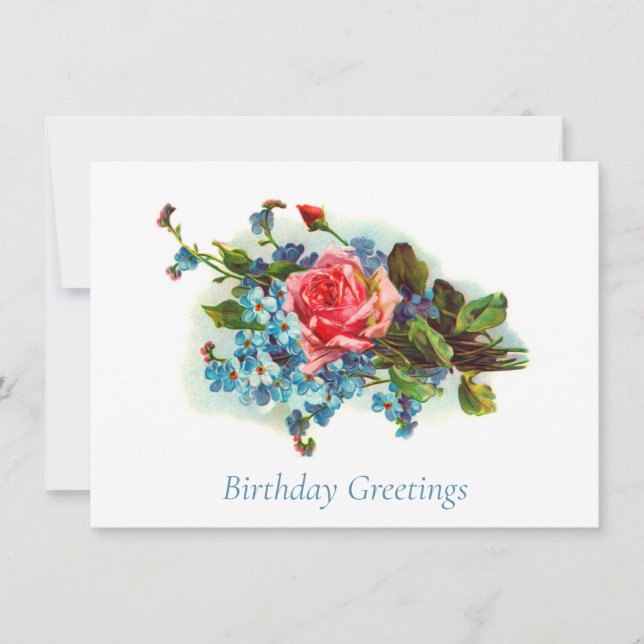 Elegant Victorian Floral Bouquet Birthday Postcard (Front)