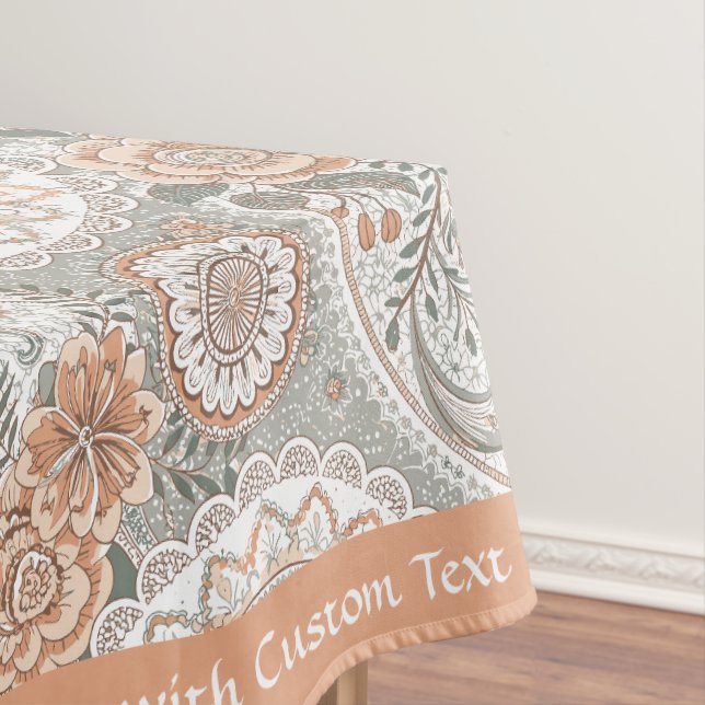 Elegant Victorian Floral Vintage Personalized Tablecloth (In Situ)