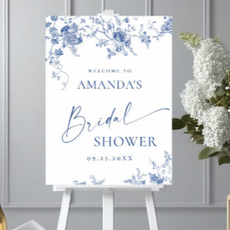 Elegant Victorian Floral WELCOME Bridal Shower Poster