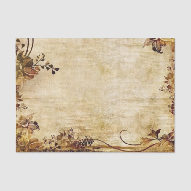 Elegant Victorian Flowers and Background Tissue Paper (Front)