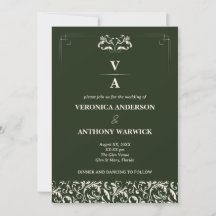 Elegant Victorian Forest Green Floral Wedding