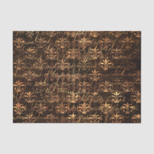 Elegant Victorian Gothic Brown Damask Tissue Paper