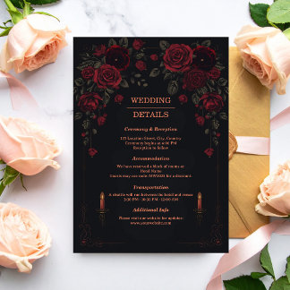 Elegant Victorian Gothic Romance Wedding  Enclosure Card