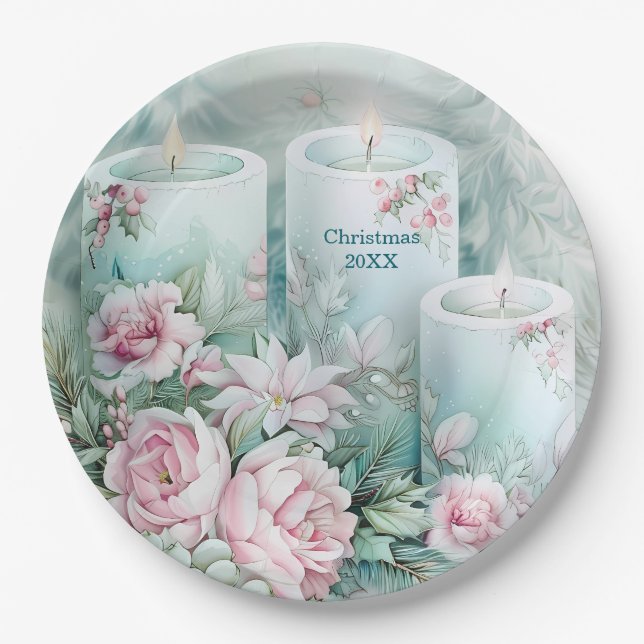 Elegant Victorian Holiday Paper Plate - Custom (Front)