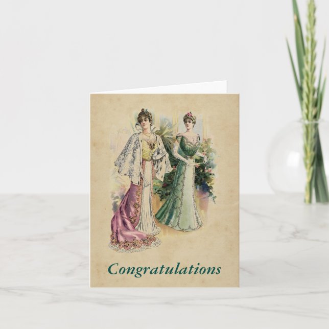 Elegant Victorian Ladies Custom Note Card (Front)