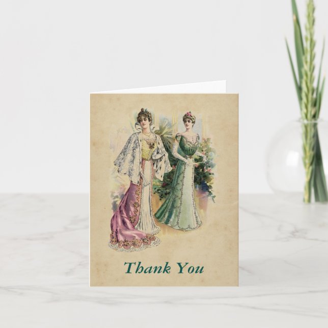 Elegant Victorian Ladies Thank You Note Card (Front)