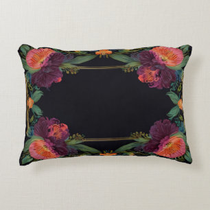 Elegant Victorian moody dark pink magenta floral  Decorative Cushion