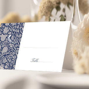 Elegant Victorian Navy Wedding Place Card