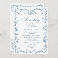 Elegant Victorian Ornate Blue Floral Bridal Shower