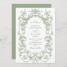 Elegant Victorian Ornate Floral Sage Green Wedding