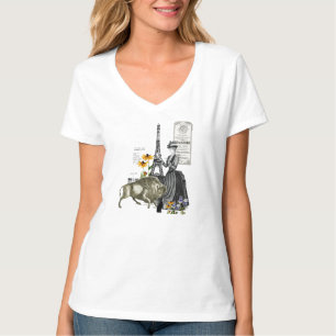 Elegant Victorian Paris Woman Animal Lover T-Shirt