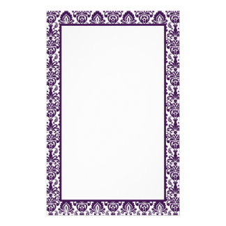 Purple Borders Custom Stationery, Purple Borders Stationery Templates