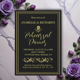 Elegant Victorian Rehearsal Dinner Invitation