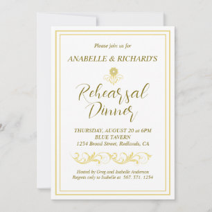 Elegant Victorian Rehearsal Dinner Invitation