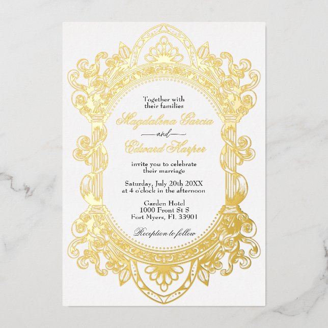 Elegant Victorian Romantic Ornate Frame Wedding (Front)