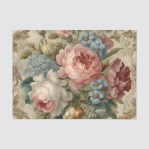 Elegant Victorian Roses, Garden Flowers  Tissue Paper