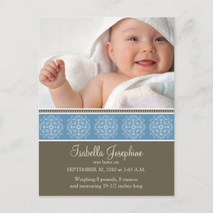 Elegant Victorian Stamp Birth Announcement :: 07 Postcard