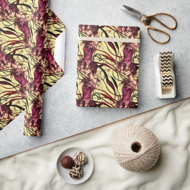 Elegant Victorian Steampunk Lady Wrapping Paper (Crafts)