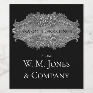 Elegant Victorian Style Pewter Your Text Wine Label