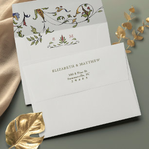 Elegant Victorian Style Wedding Envelope Monogram