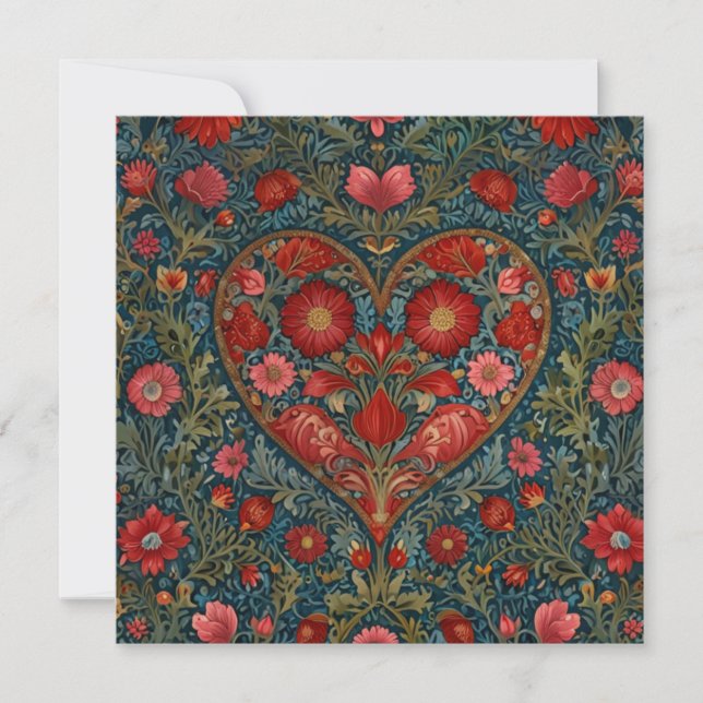 Elegant Victorian Valentines Day heart design Invitation (Front)
