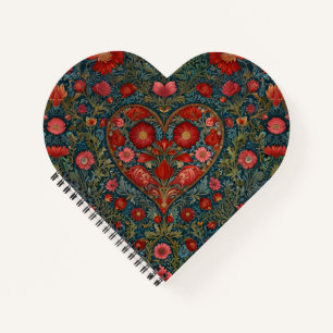 Elegant Victorian Valentines Day heart design Notebook