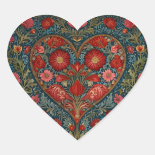 Elegant Victorian Valentines Day heart design Sticker