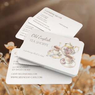Elegant Victorian Vintage Antique Tea House Business Card
