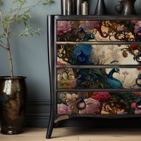 Elegant Victorian Vintage Boho Peacocks Decoupage