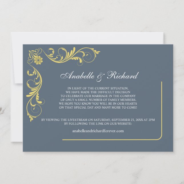 Elegant Victorian Wedding Announcement (Front)