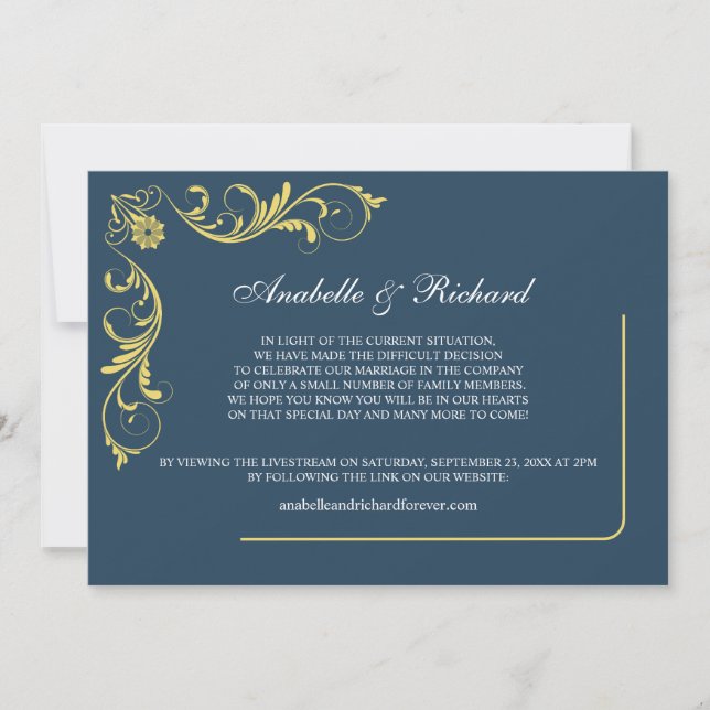 Elegant Victorian Wedding Announcement (Front)