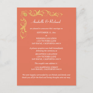 Elegant Victorian Wedding Announcement Postcard