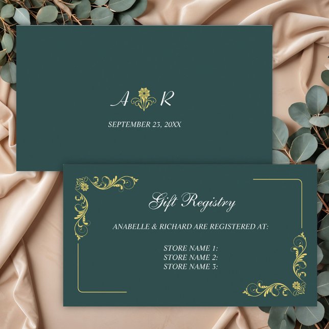 Elegant Victorian Wedding Gift Registry Enclosure Card (Creator Uploaded)