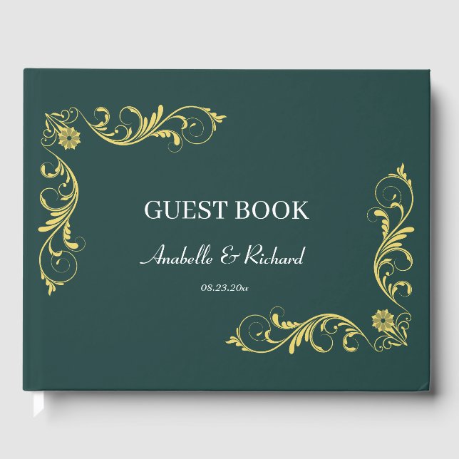 Elegant Victorian Wedding Guest Book (Front)