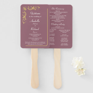 Elegant Victorian Wedding Hand Fan Program