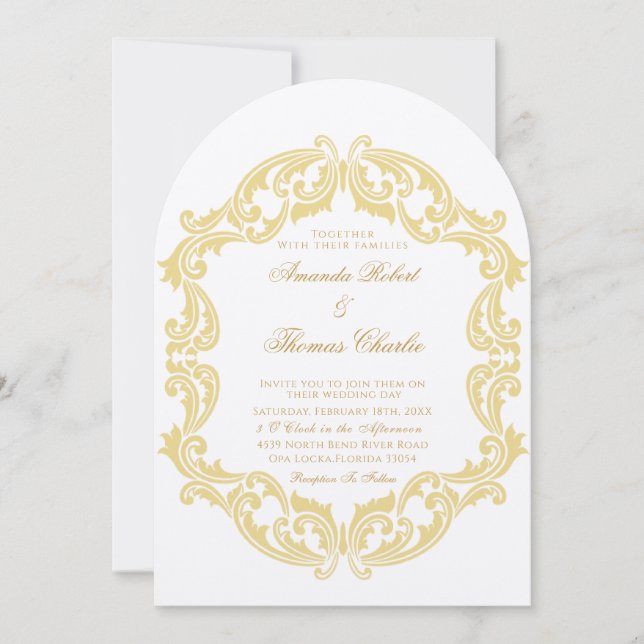Elegant Victorian Wedding  Invitation (Front)
