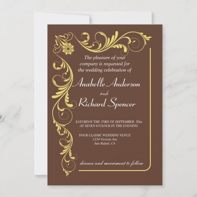 Elegant Victorian Wedding  Invitation (Front)