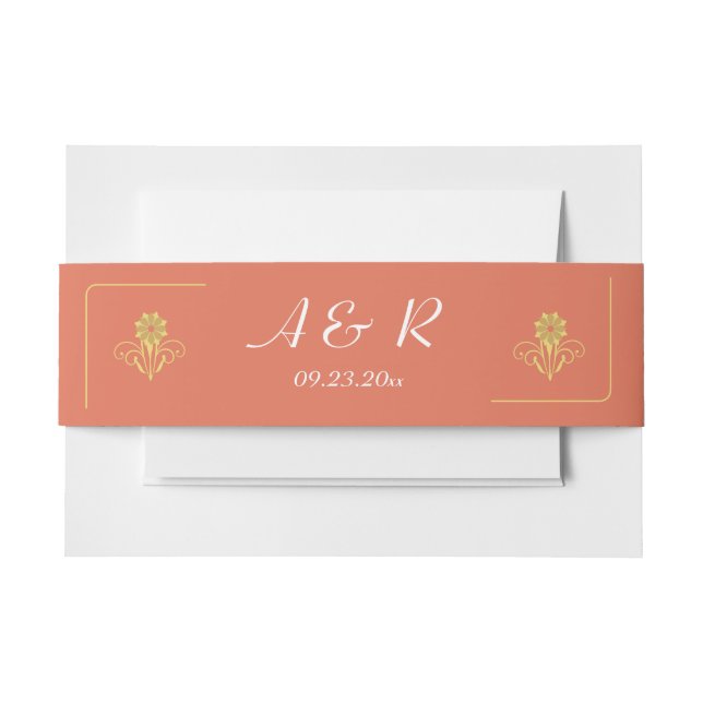 Elegant Victorian Wedding  Invitation Belly Band (Front Example)