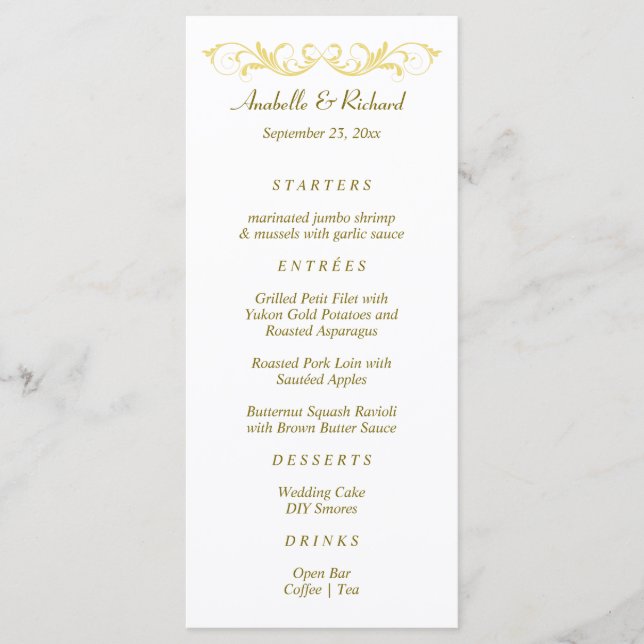 Elegant Victorian Wedding Menu (Front)