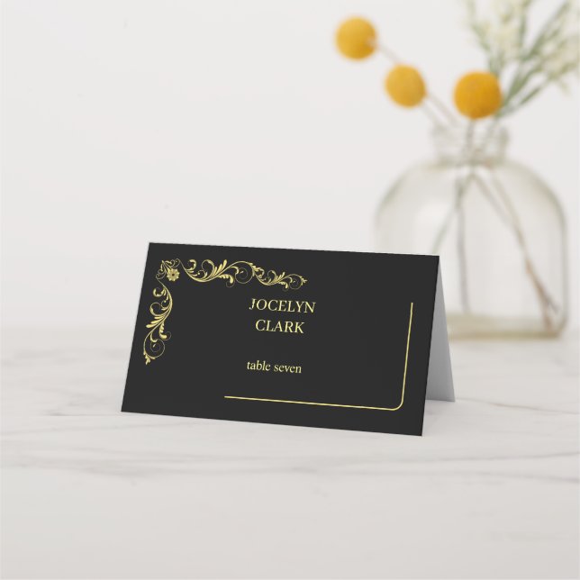 Elegant Victorian Wedding Place Cards (Front)