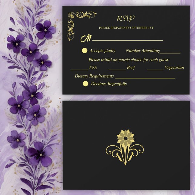 Elegant Victorian  Wedding  RSVP Card (Creator Uploaded)