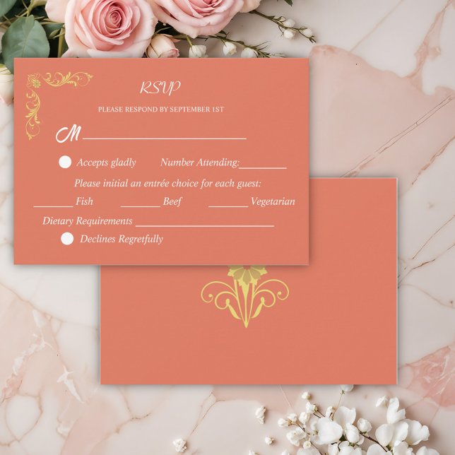 Elegant Victorian  Wedding  RSVP Card (Creator Uploaded)
